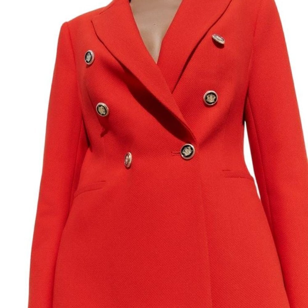 ZARA DOUBLE BREASTED PIQUÉ BLAZER RED SIZE S | 3169/711/600 - Picture 2 of 8